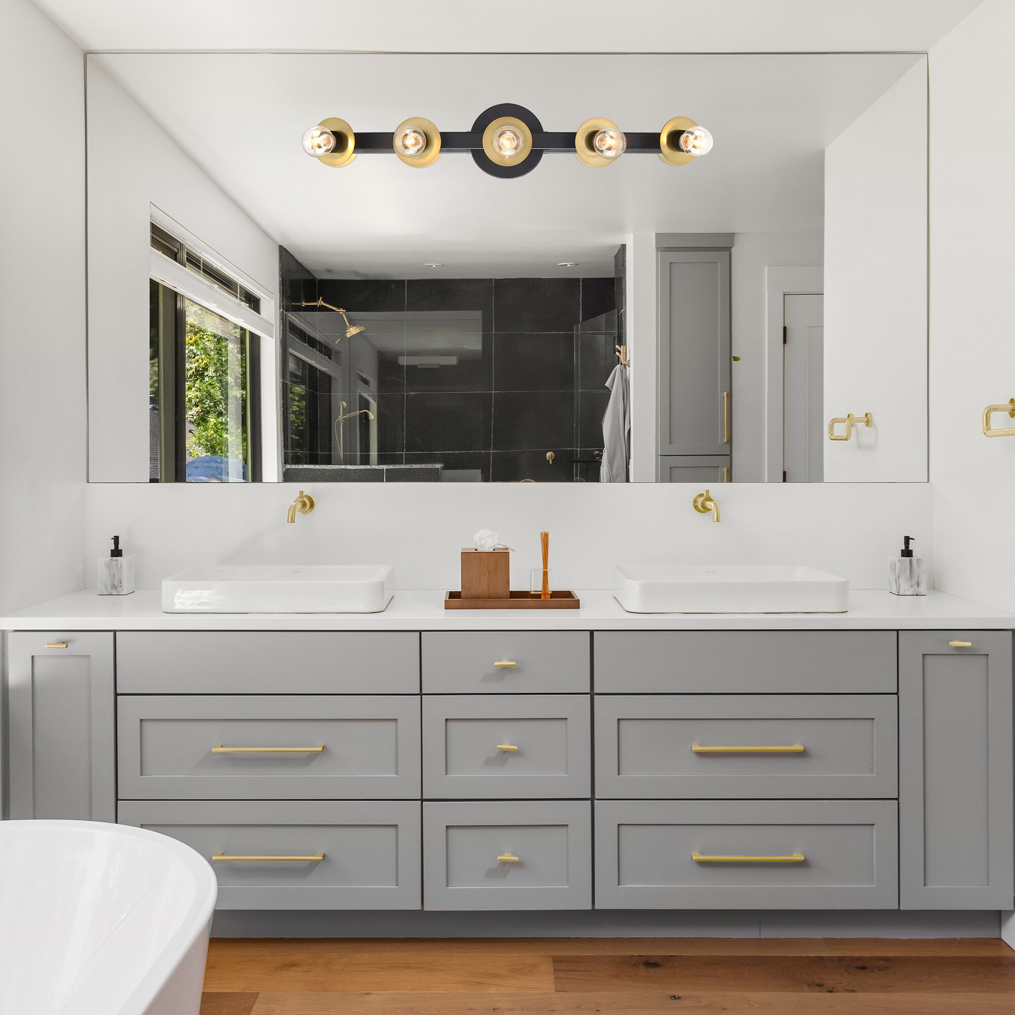 Harmoni 5 Light 24.25 inch Matte Black Vanity Light Wall Light